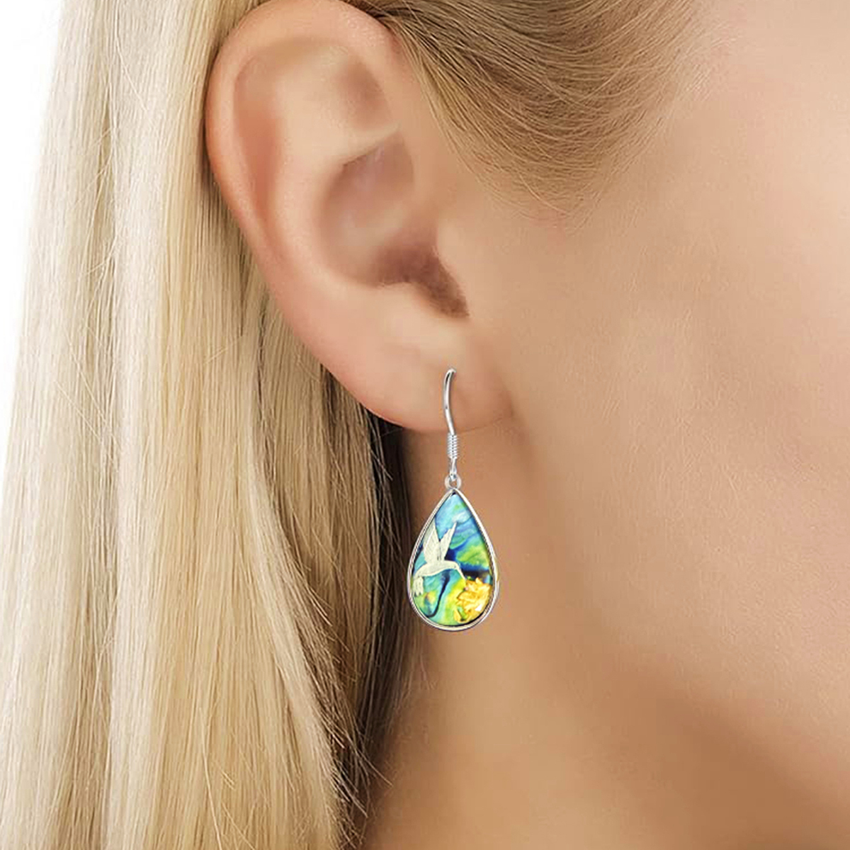 Three-dimensional Geometric Copper Earrings With White K Water Plating Featuring 0.03µm Thick Coating, Drop Earrings 5