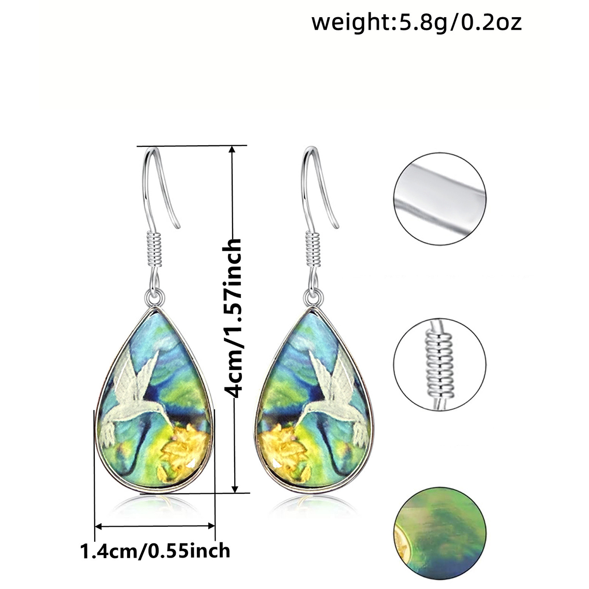 Three-dimensional Geometric Copper Earrings With White K Water Plating Featuring 0.03µm Thick Coating, Drop Earrings 6