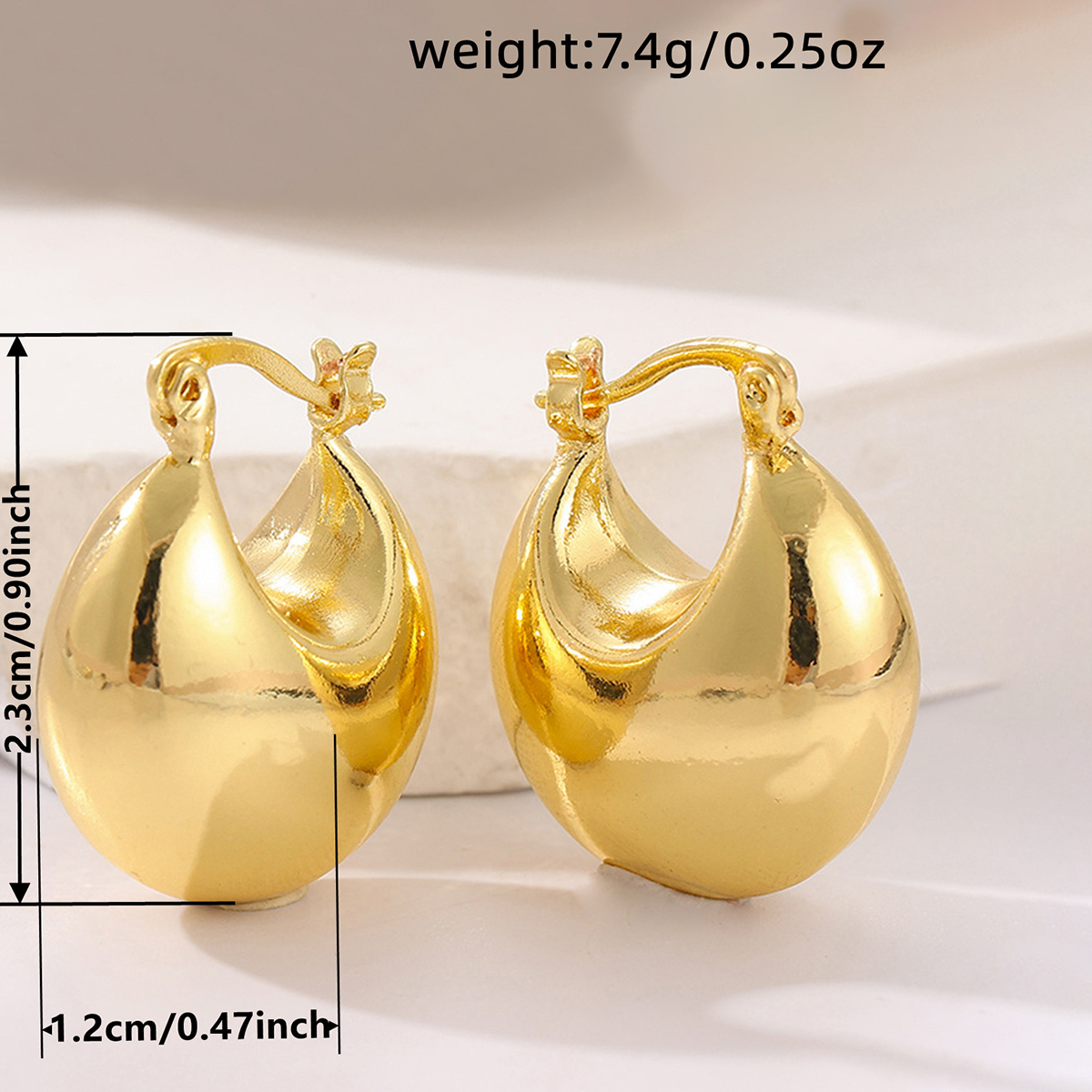 Three-dimensional Geometric Earrings In Copper With KC Golden Water Plating And 0.03µm Thick Coating 5