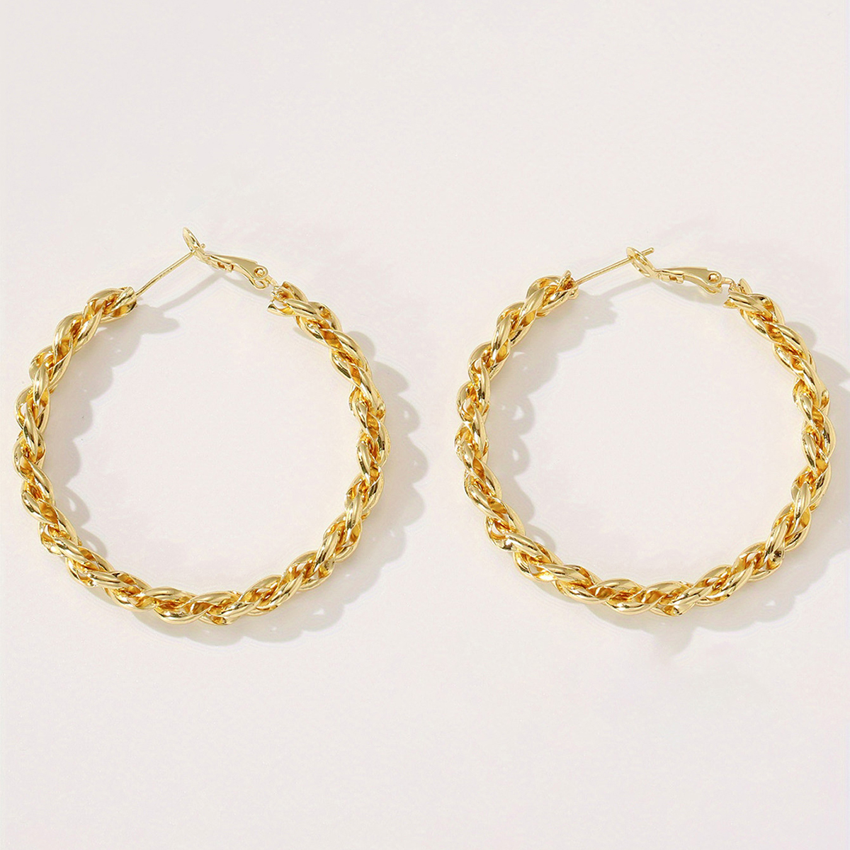 Three-dimensional Geometric Earrings In Copper With KC Golden Plated Water Plating Featuring 0.03µm Thick Coating 3