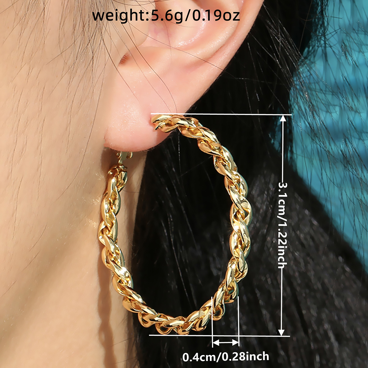 Three-dimensional Geometric Earrings In Copper With KC Golden Plated Water Plating Featuring 0.03µm Thick Coating 6