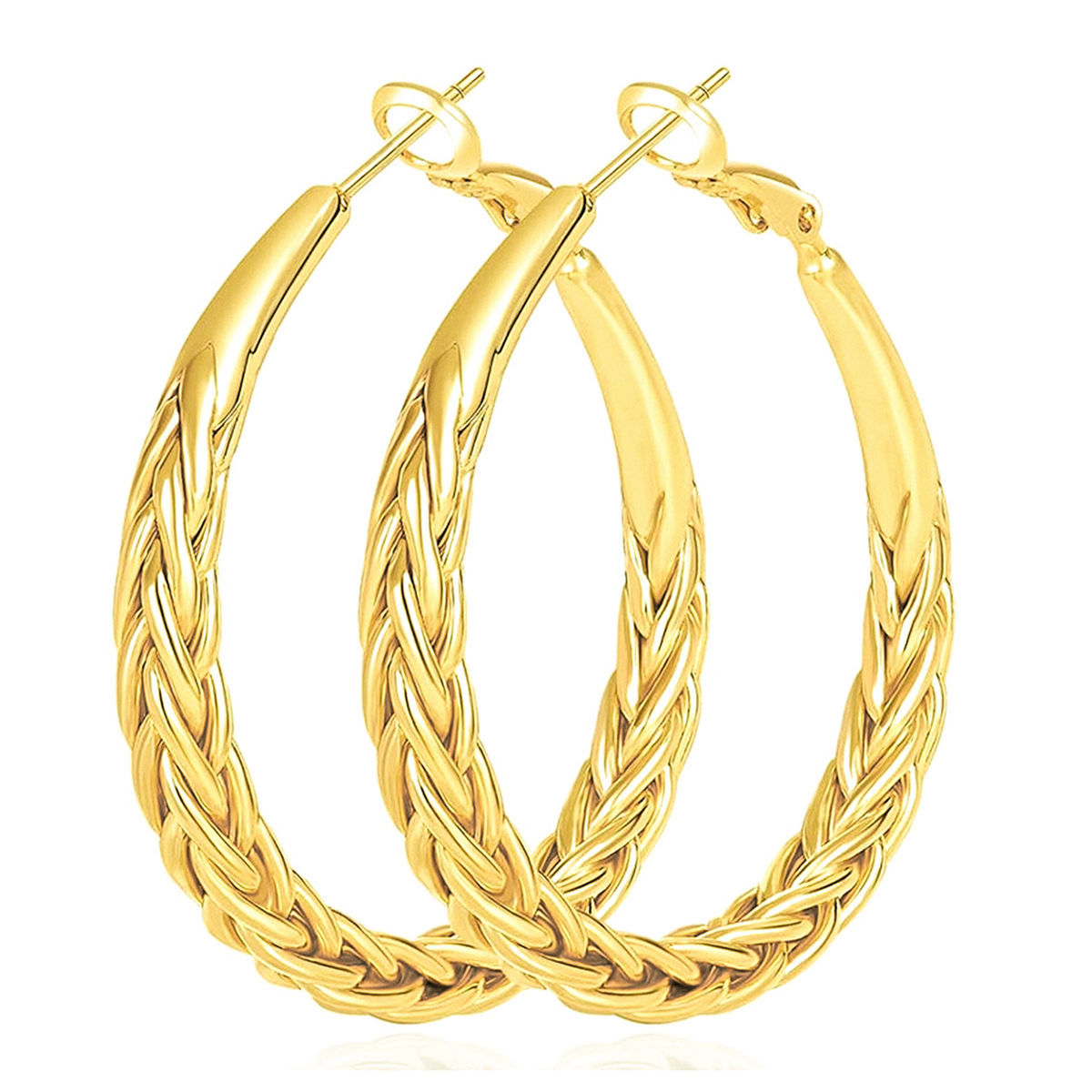 Three-dimensional Geometric Earrings In Copper With KC Golden Water Plating And 0.03µm Thick Coating 7