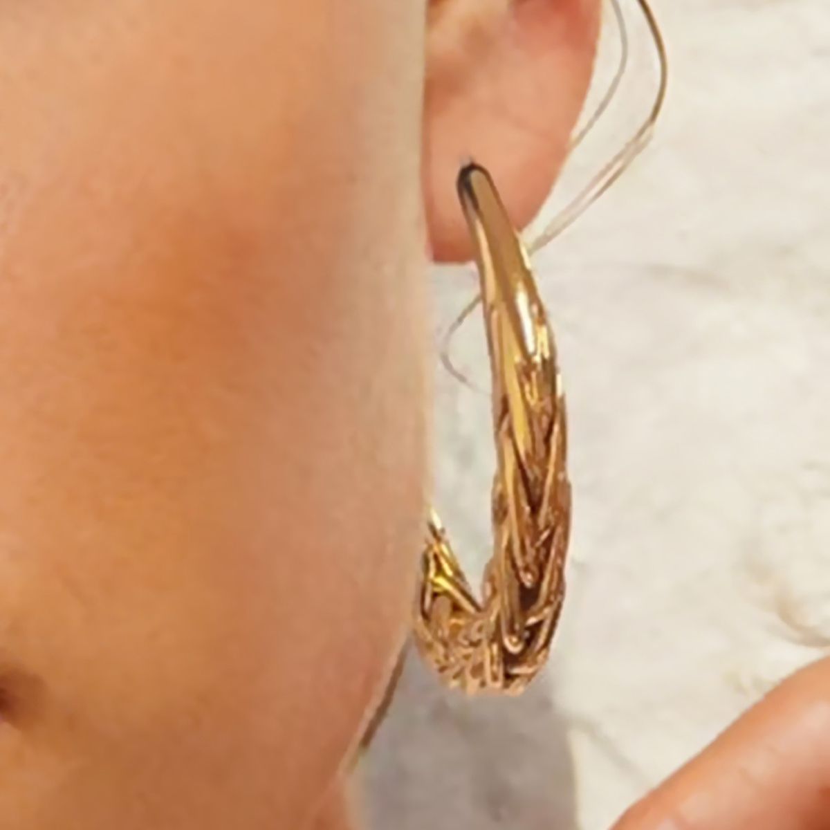Three-dimensional Geometric Earrings In Copper With KC Golden Water Plating And 0.03µm Thick Coating 10