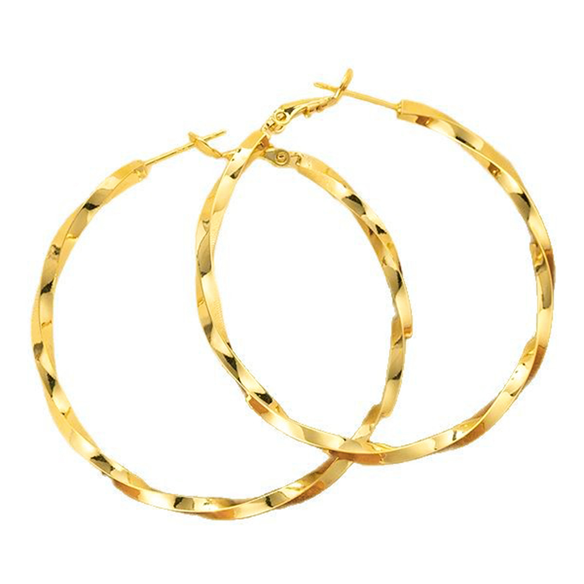 Three-dimensional Geometric Earrings In Copper With KC Golden Water Plating Featuring 0.03µm Thick Coating 2