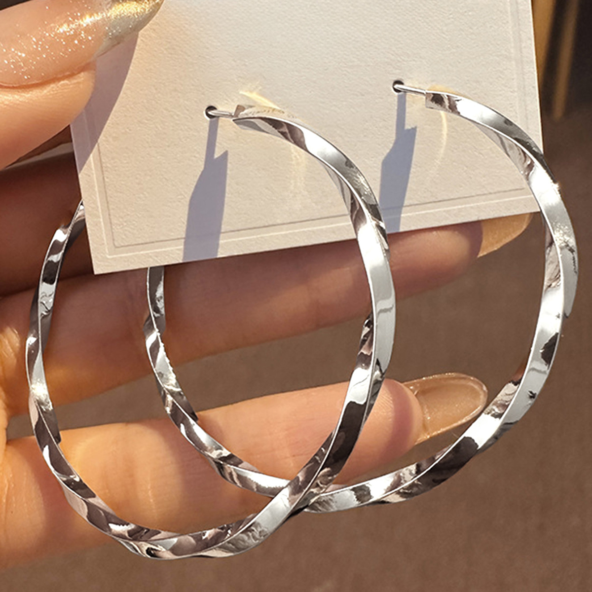Three-dimensional Geometric Earrings In Copper With KC Golden Water Plating Featuring 0.03µm Thick Coating 9