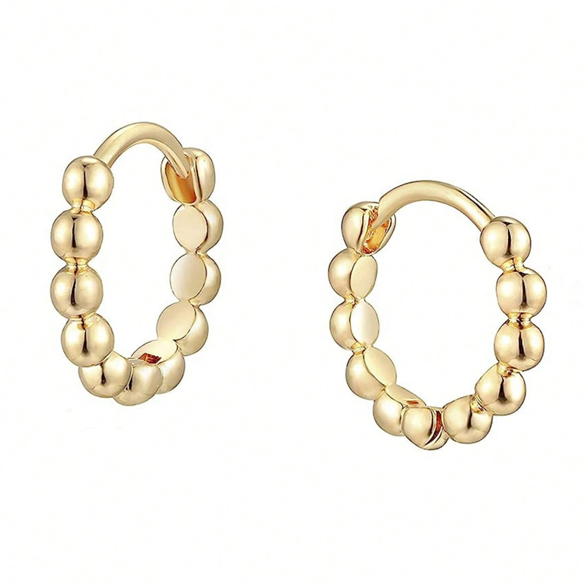 Three-dimensional Geometric Earrings In Copper With KC Golden Water Plating And 0.03µm Thick Coating 2