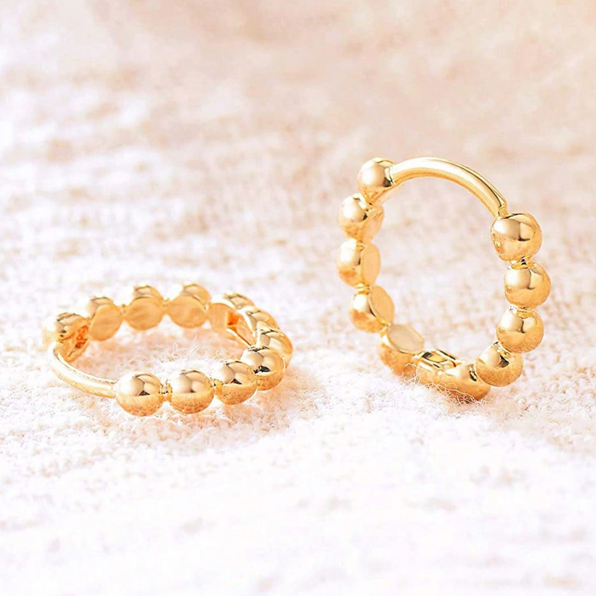 Three-dimensional Geometric Earrings In Copper With KC Golden Water Plating And 0.03µm Thick Coating 3
