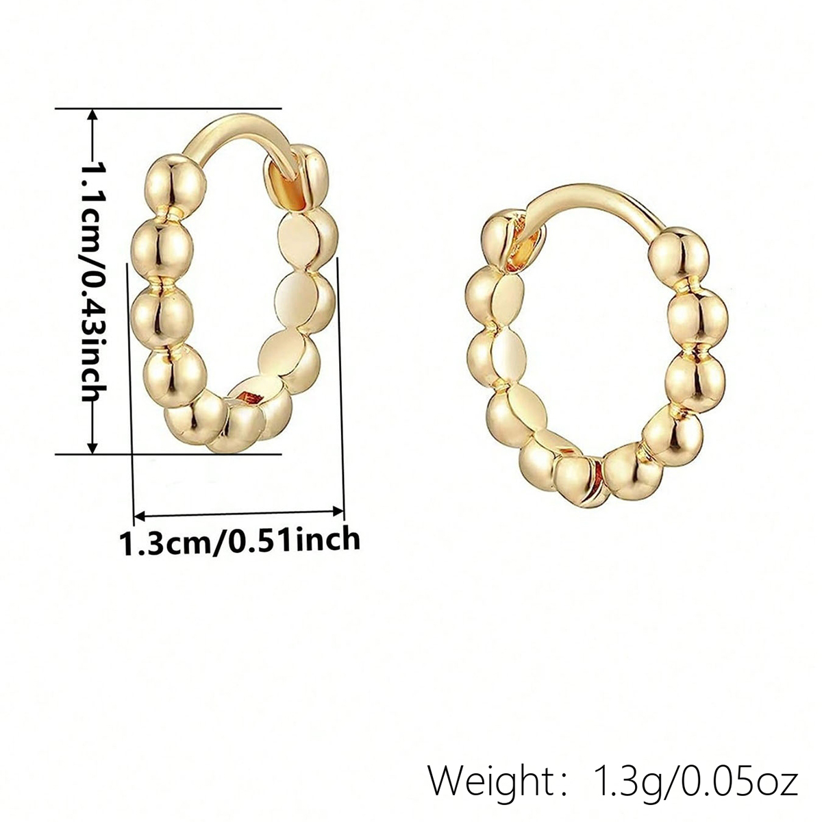 Three-dimensional Geometric Earrings In Copper With KC Golden Water Plating And 0.03µm Thick Coating 5