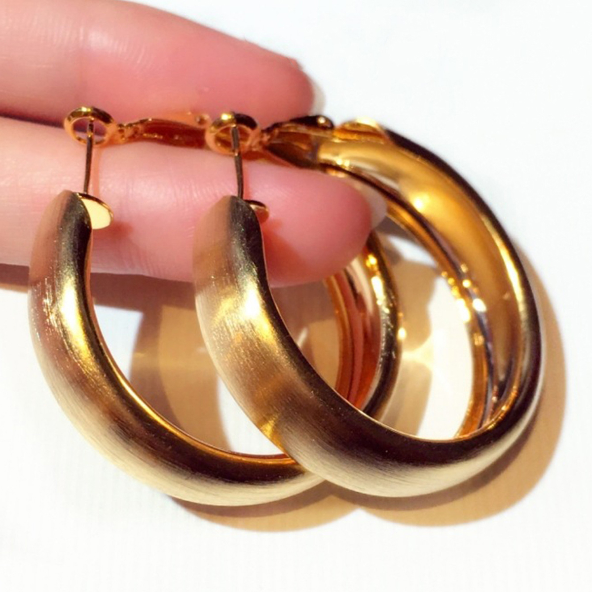 Three-dimensional Geometric Earrings In Copper With KC Golden Water Plating Featuring 0.03µm Plating Thickness 2