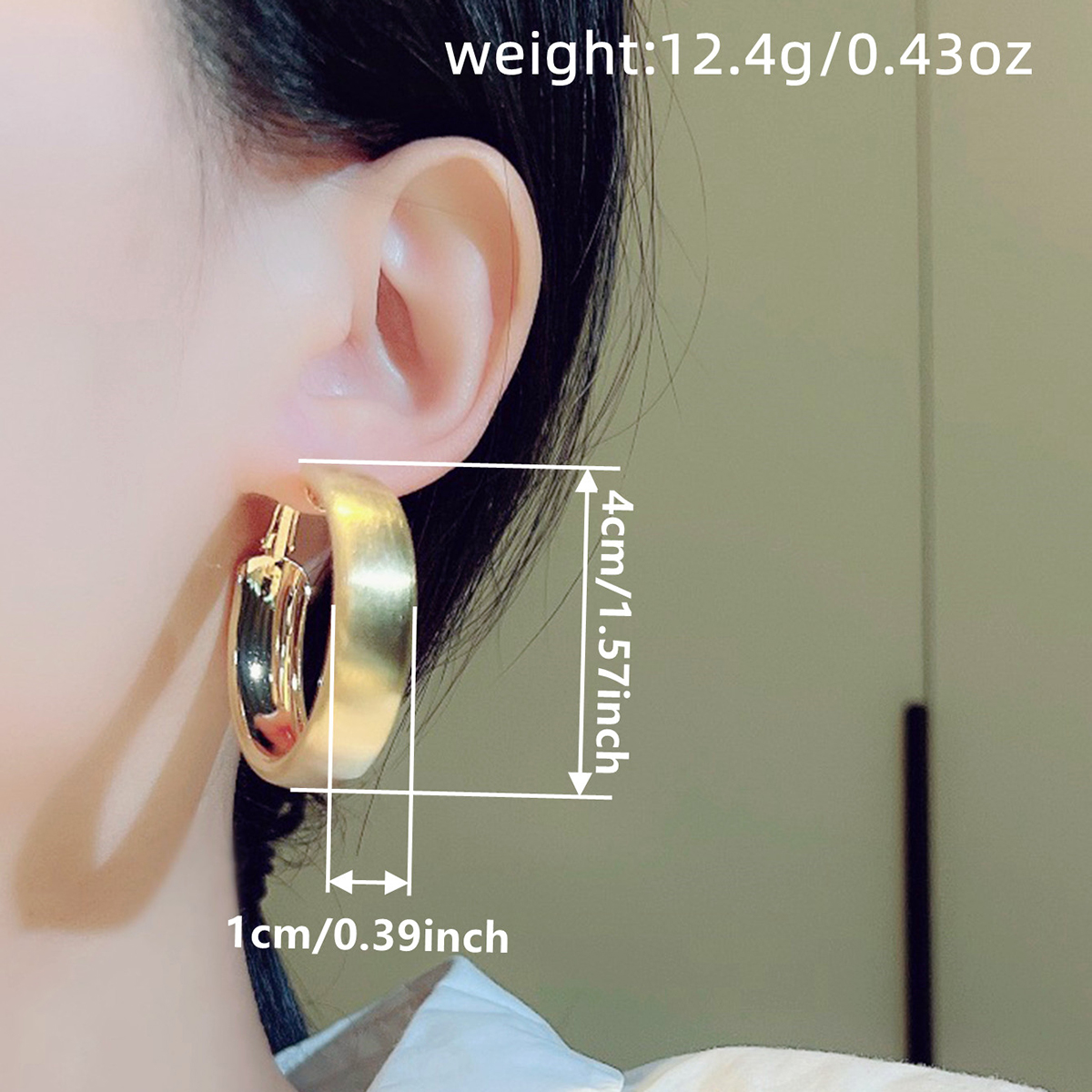Three-dimensional Geometric Earrings In Copper With KC Golden Water Plating Featuring 0.03µm Plating Thickness 7