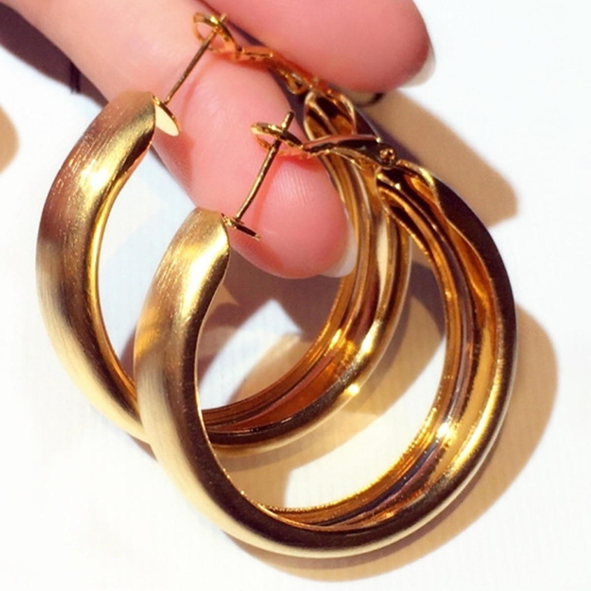 Three-dimensional Geometric Earrings In Copper With KC Golden Water Plating Featuring 0.03µm Plating Thickness 9