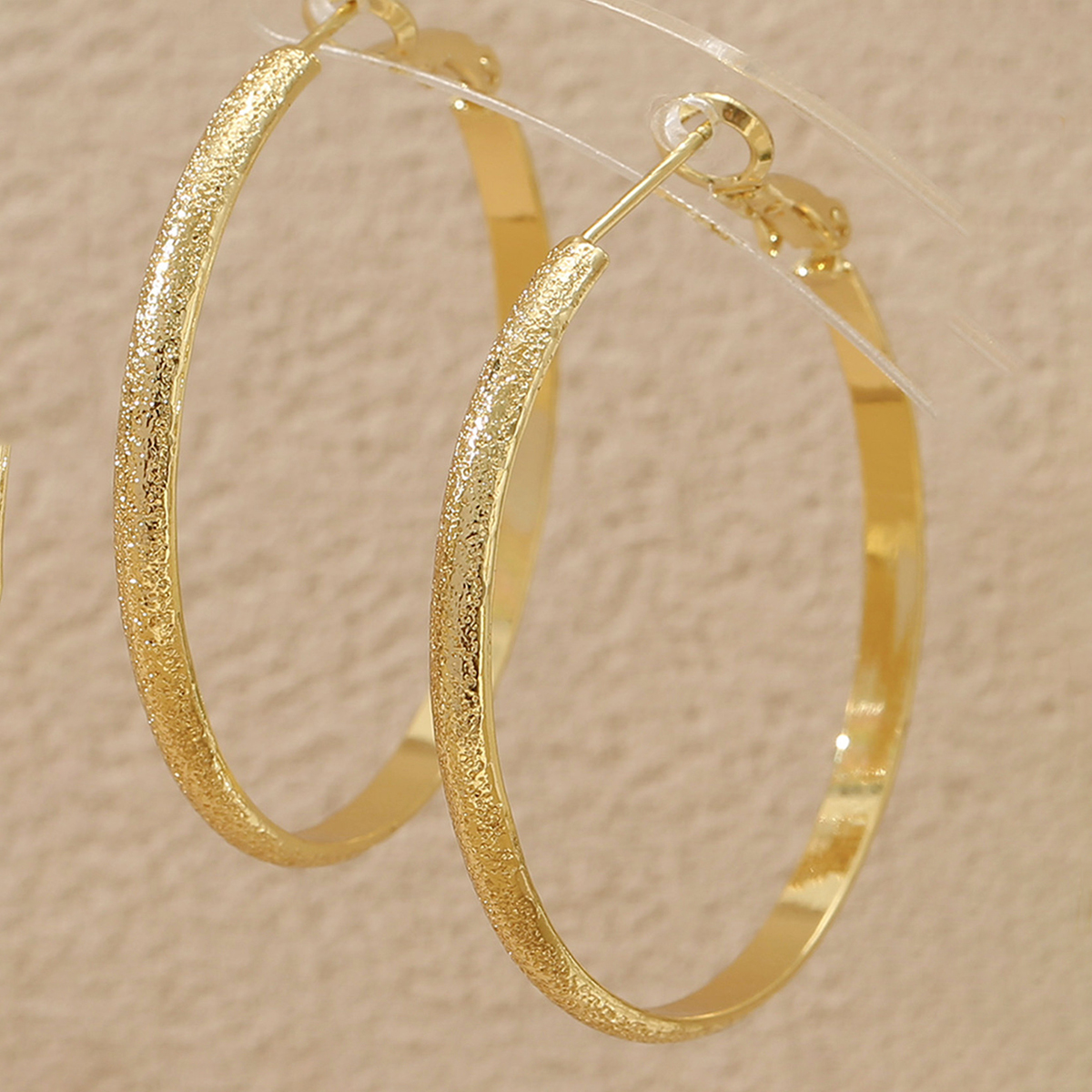 Three-dimensional Geometric Earrings In Copper With KC Golden Water Plating Featuring 0.03µm Plating Thickness 2