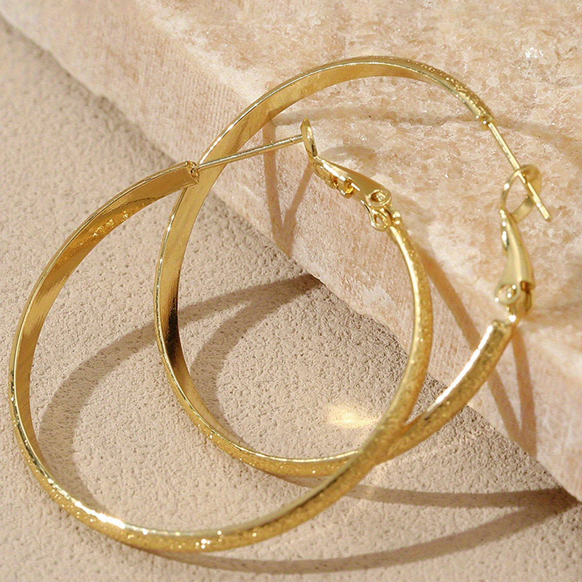 Three-dimensional Geometric Earrings In Copper With KC Golden Water Plating Featuring 0.03µm Plating Thickness 5