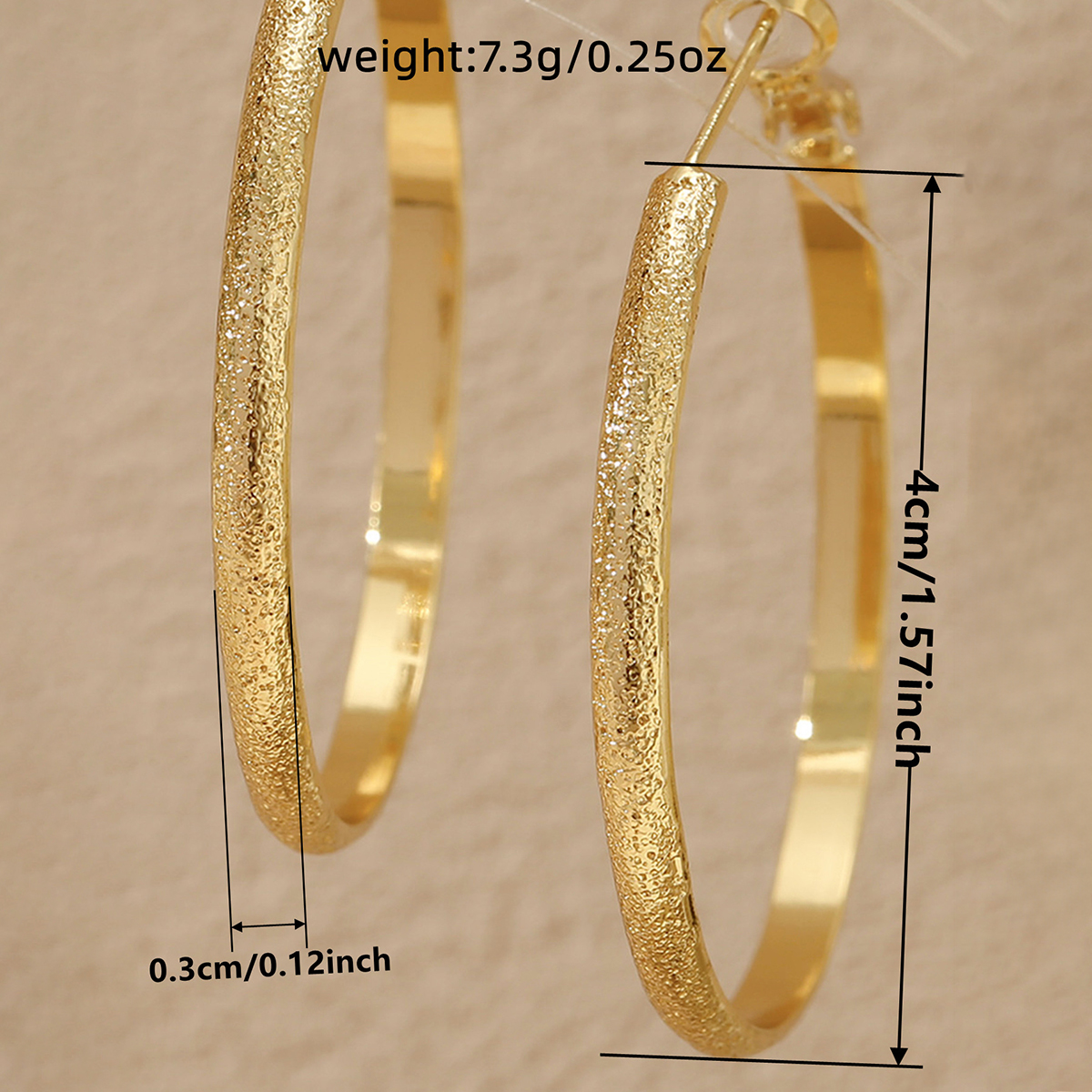 Three-dimensional Geometric Earrings In Copper With KC Golden Water Plating Featuring 0.03µm Plating Thickness 8