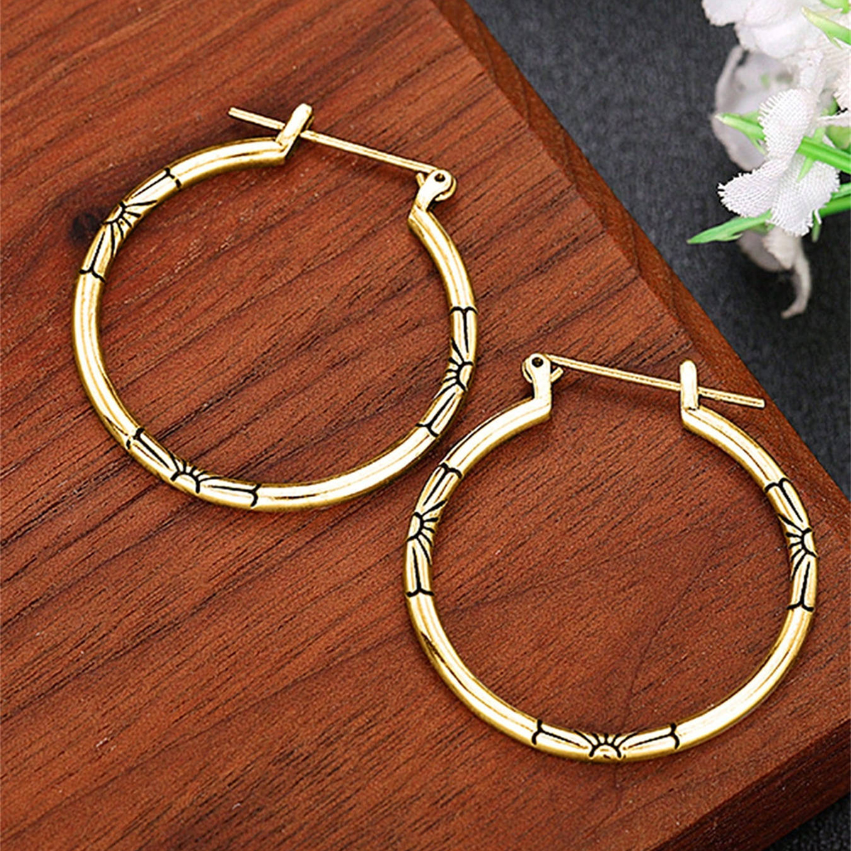 Three-dimensional Geometric Earrings For Women In Copper With KC Golden Water Plating And 0.03µm Thickness 7