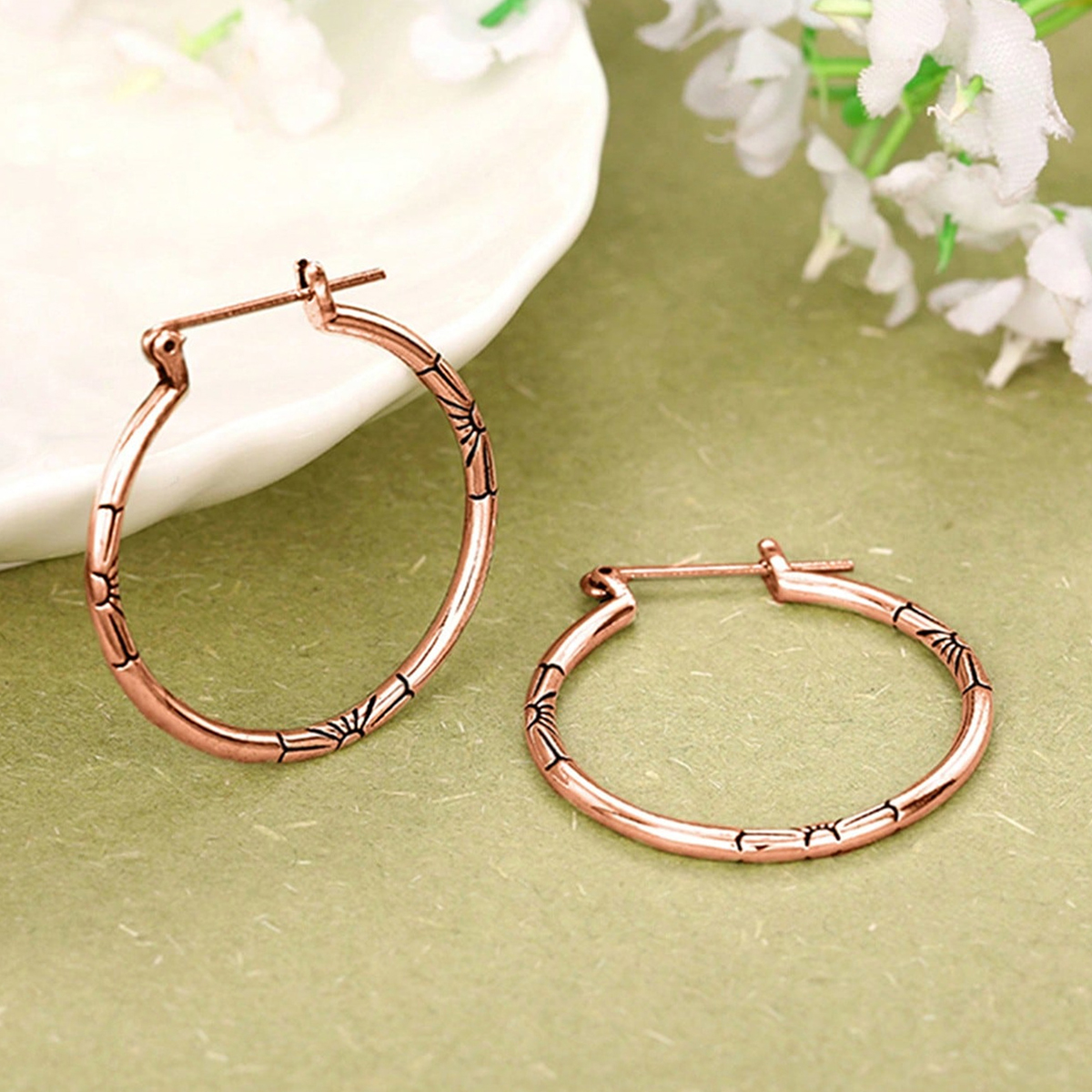 Three-dimensional Geometric Earrings For Women In Copper With KC Golden Water Plating And 0.03µm Thickness 9