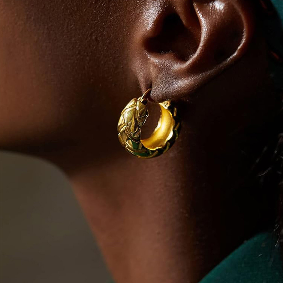Three-dimensional Geometric Earrings For Women In Copper With KC Golden Plated Water Plating And 0.03µm Thickness 7