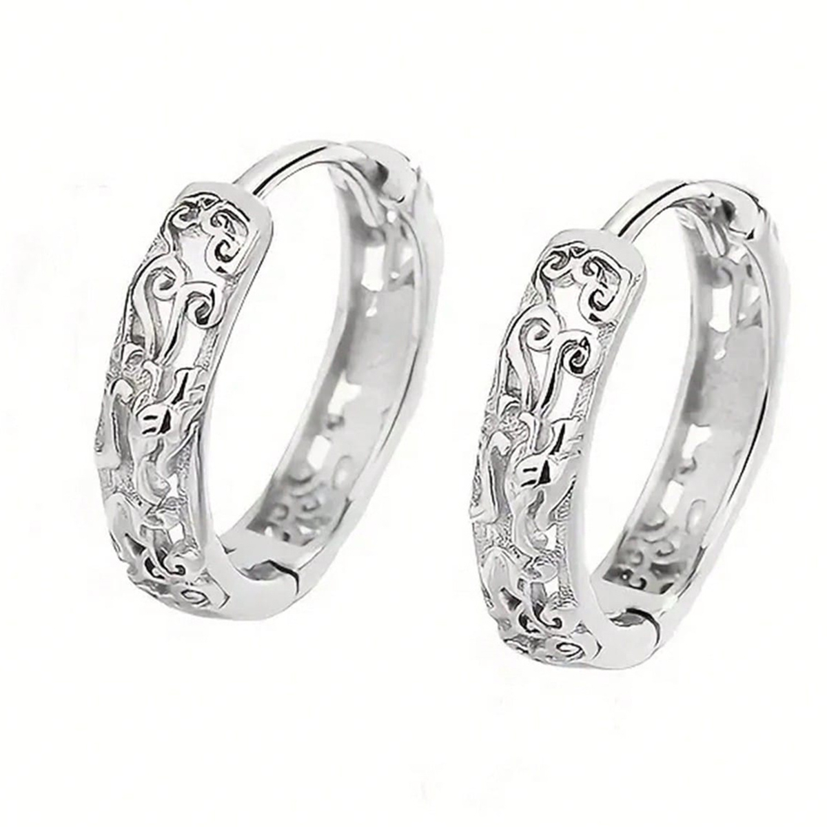 Three-dimensional Geometric Earrings For Women In Copper With White K Water Plating And 0.03µm Thick Coating