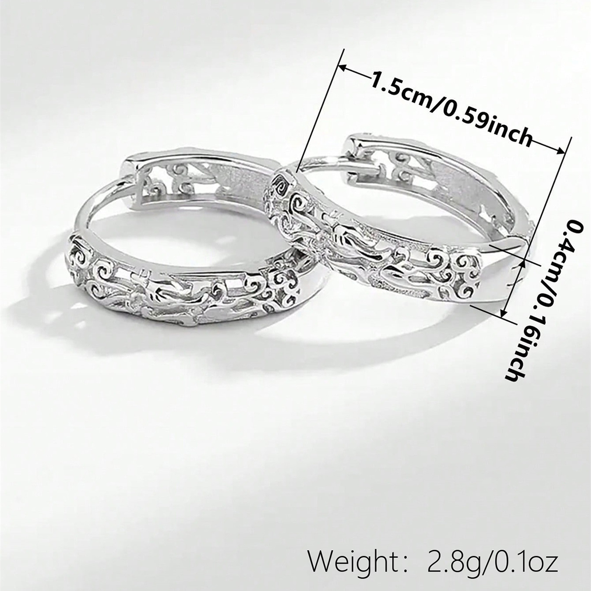 Three-dimensional Geometric Earrings For Women In Copper With White K Water Plating And 0.03µm Thick Coating 5