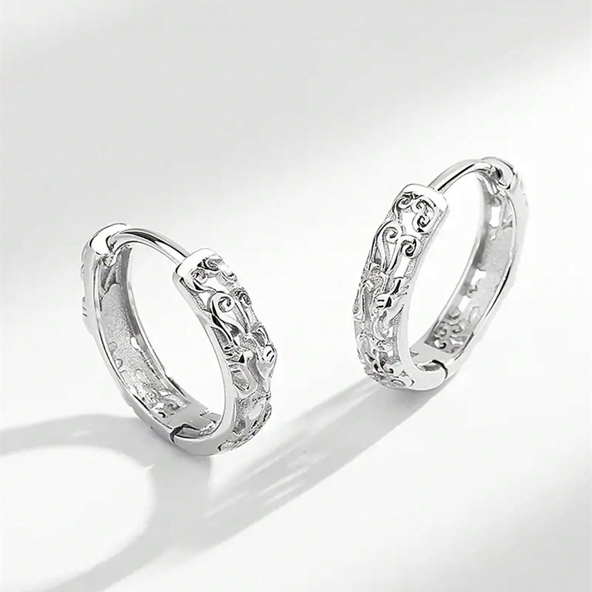 Three-dimensional Geometric Earrings For Women In Copper With White K Water Plating And 0.03µm Thick Coating 6