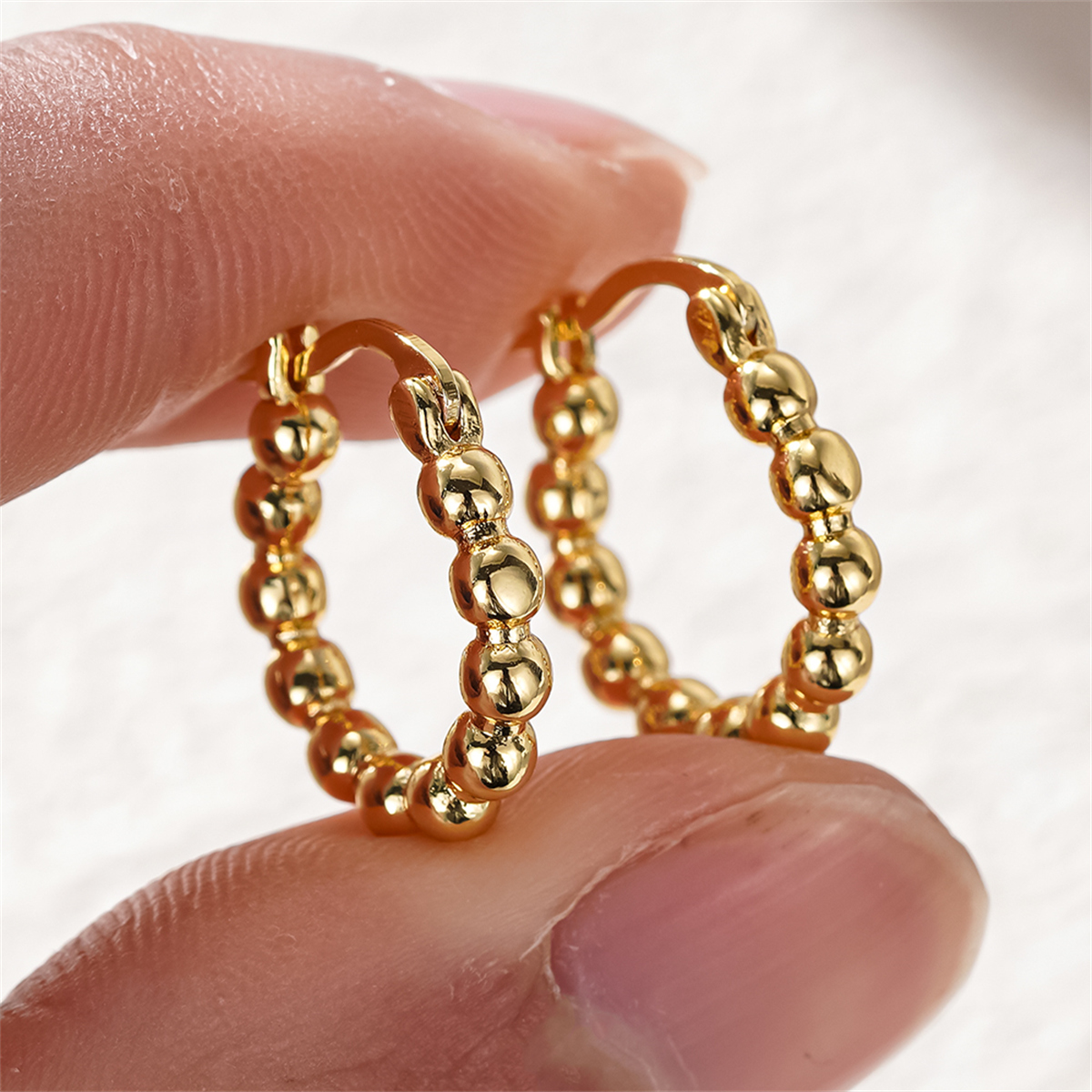 Three-dimensional Geometric Earrings For Women In Copper With KC Golden Plated Water Plating And 0.03µm Thickness 2