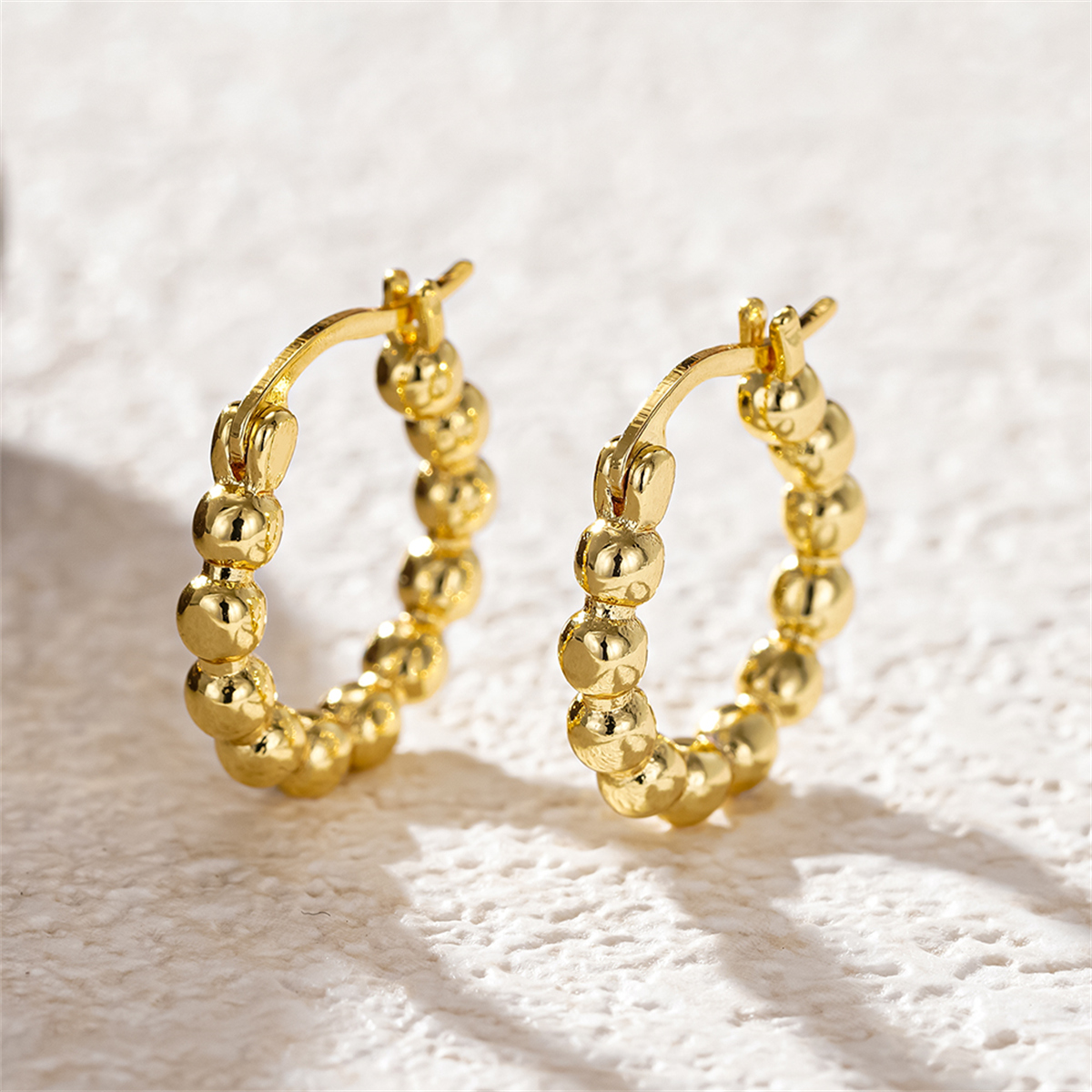 Three-dimensional Geometric Earrings For Women In Copper With KC Golden Plated Water Plating And 0.03µm Thickness 3