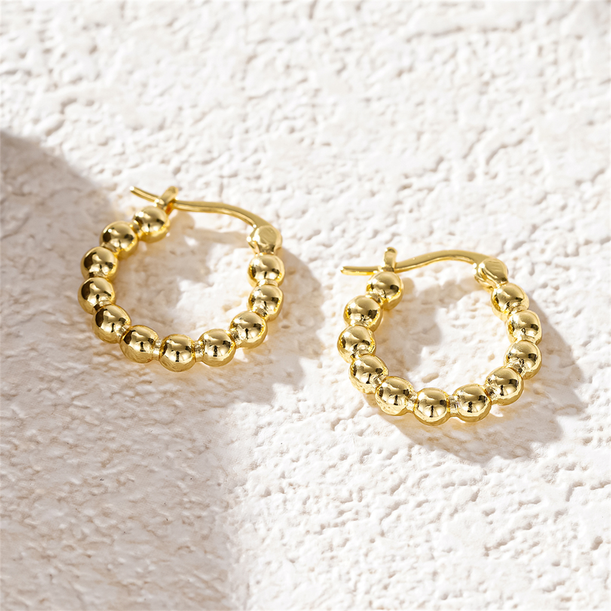 Three-dimensional Geometric Earrings For Women In Copper With KC Golden Plated Water Plating And 0.03µm Thickness 4