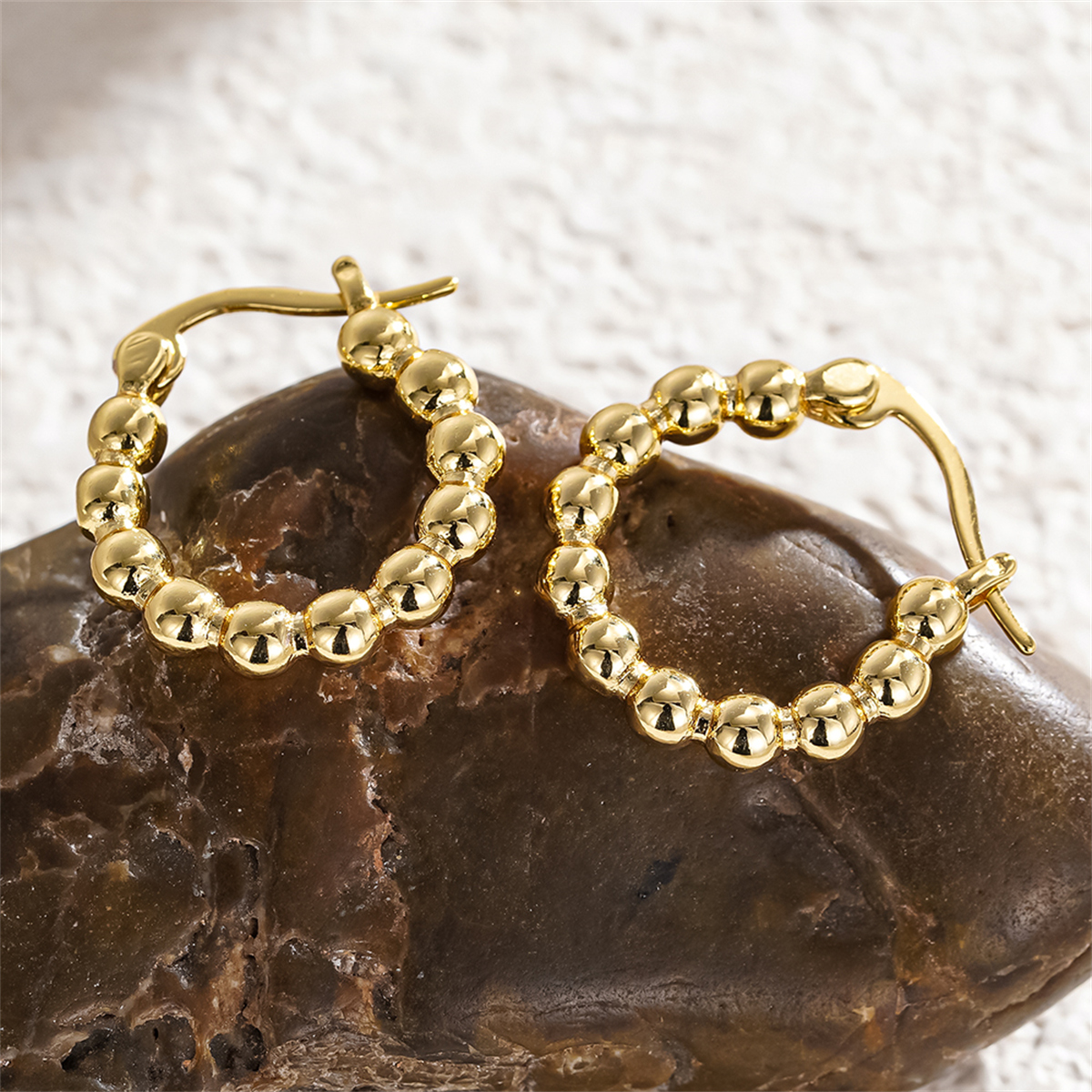 Three-dimensional Geometric Earrings For Women In Copper With KC Golden Plated Water Plating And 0.03µm Thickness 5