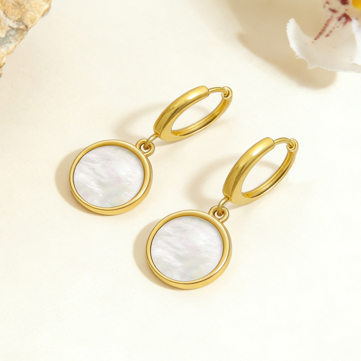 Three-dimensional Geometric Earrings For Women In Copper With Golden Plated Electroplated Finish And 0.01µm Coating Thickness 3