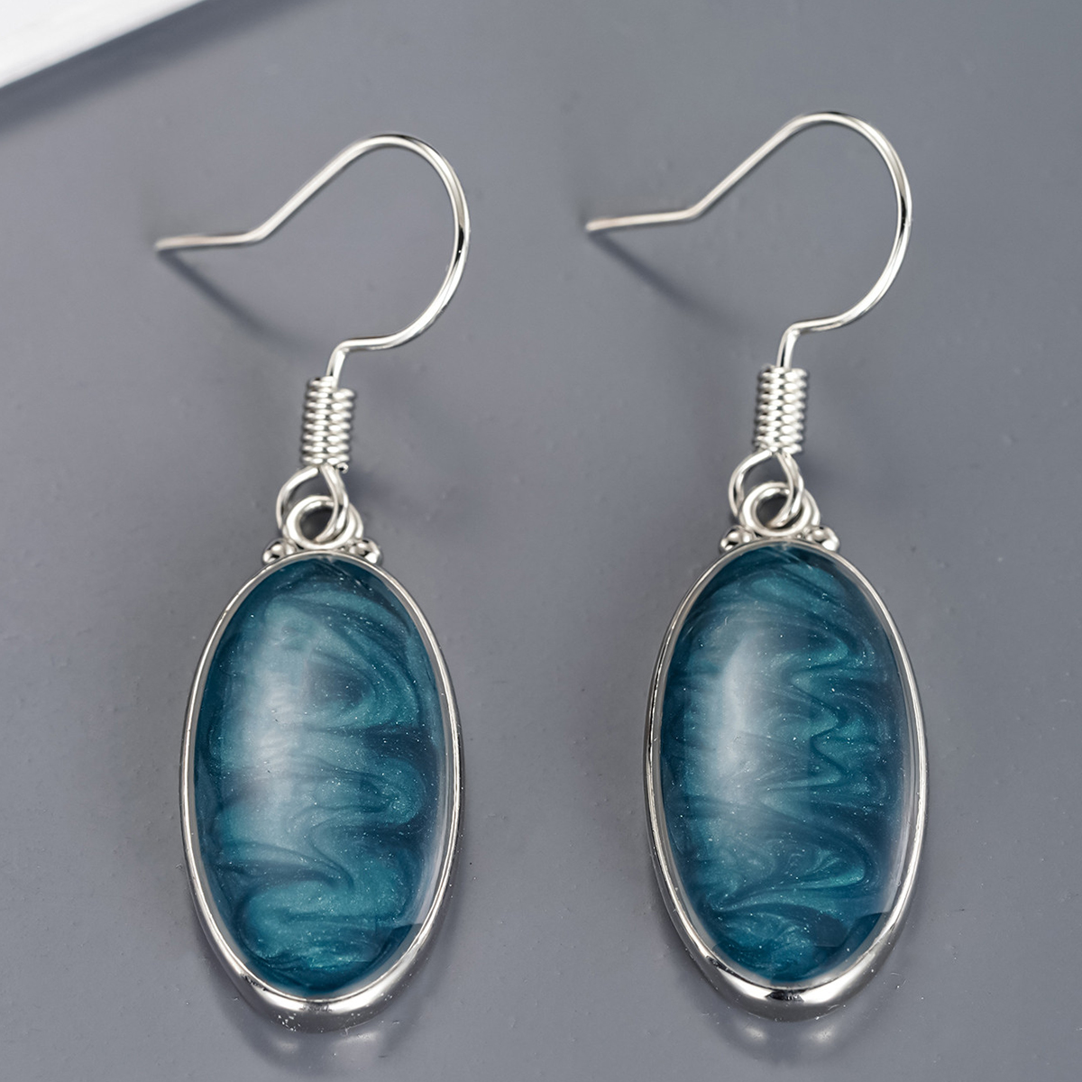 Three-dimensional Geometric Drop Earrings In Copper With White K Plated Water Plating And 0.03µm Thick Coating 4