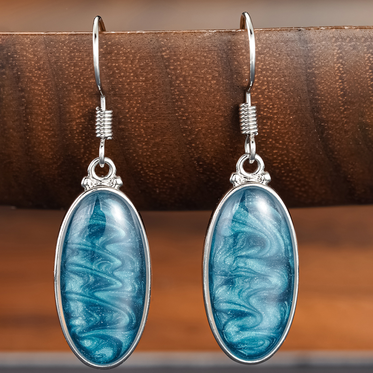 Three-dimensional Geometric Drop Earrings In Copper With White K Plated Water Plating And 0.03µm Thick Coating 8