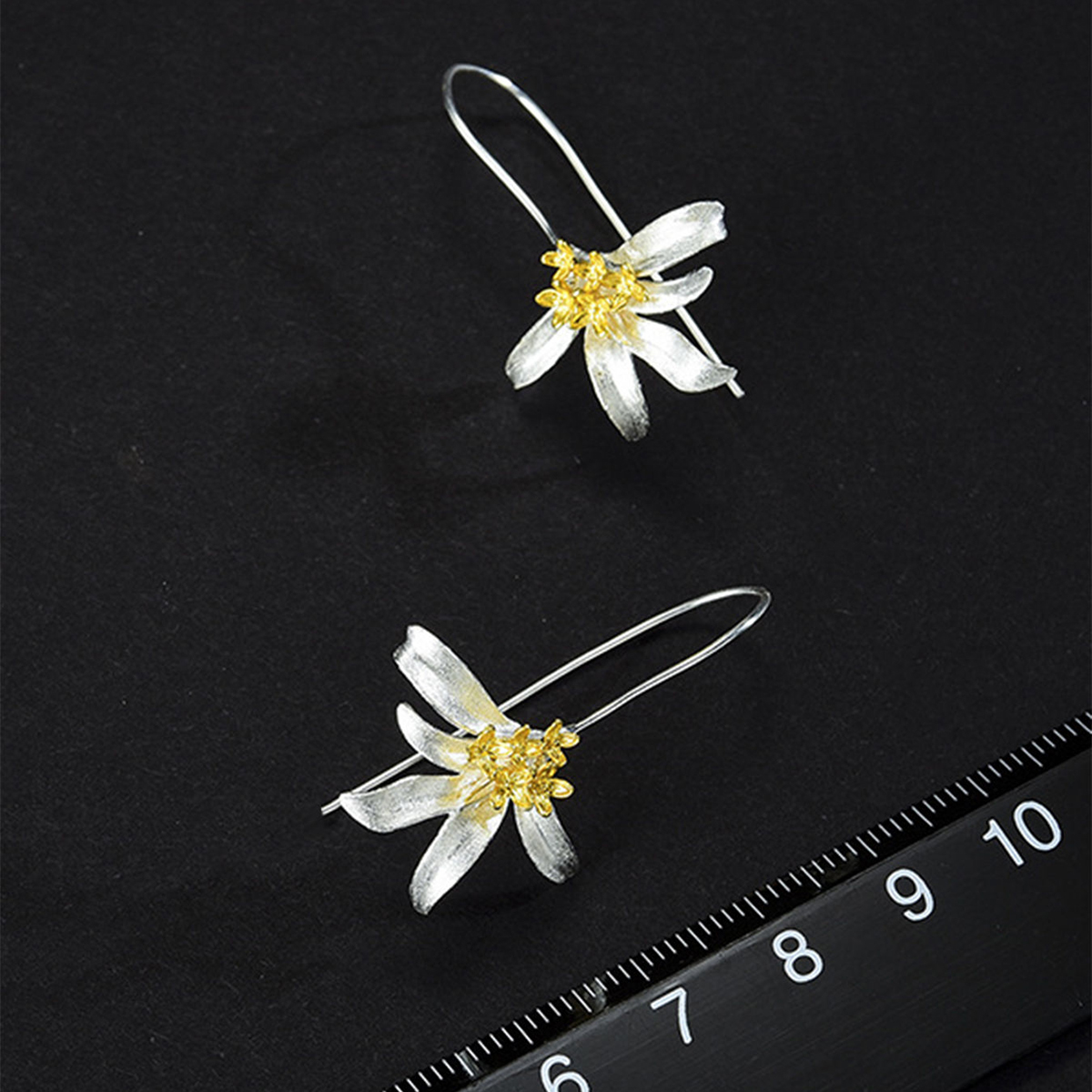 Three-dimensional Geometric Drop Earrings For Women In Copper With KC Golden Water Plating And 0.03µm Thickness 2