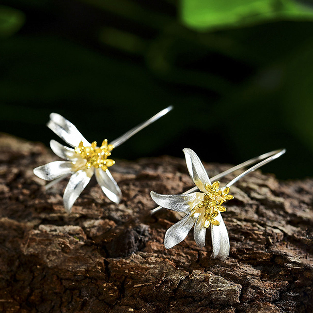 Three-dimensional Geometric Drop Earrings For Women In Copper With KC Golden Water Plating And 0.03µm Thickness 3