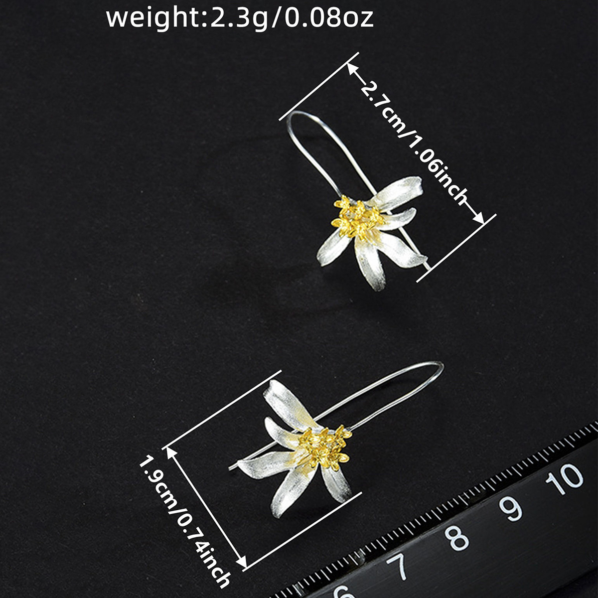 Three-dimensional Geometric Drop Earrings For Women In Copper With KC Golden Water Plating And 0.03µm Thickness 4