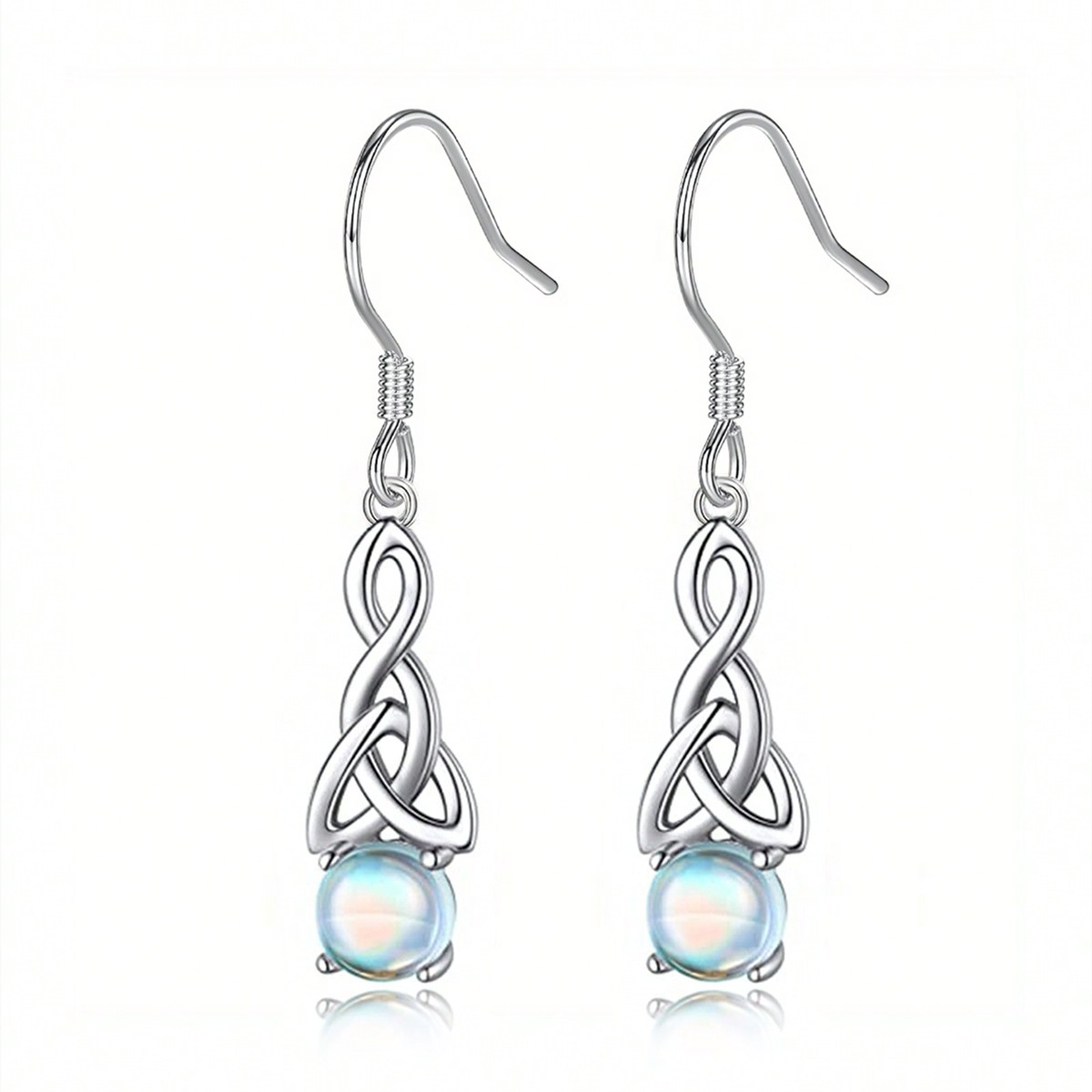 Three-dimensional Geometric Drop Earrings For Women In Copper With White K Plated Water Plating And 0.03µm Thickness