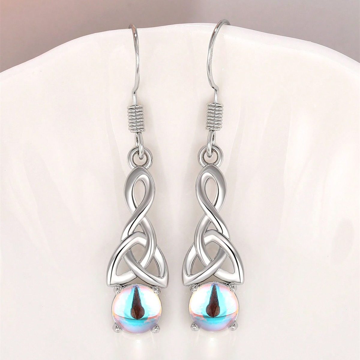 Three-dimensional Geometric Drop Earrings For Women In Copper With White K Plated Water Plating And 0.03µm Thickness 2