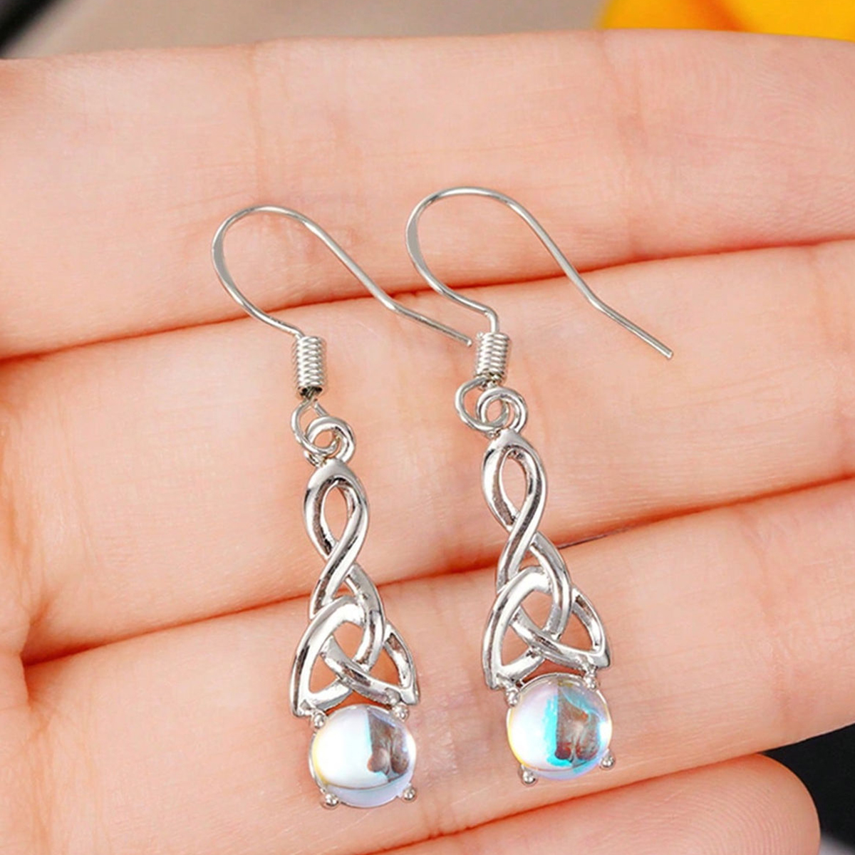 Three-dimensional Geometric Drop Earrings For Women In Copper With White K Plated Water Plating And 0.03µm Thickness 4