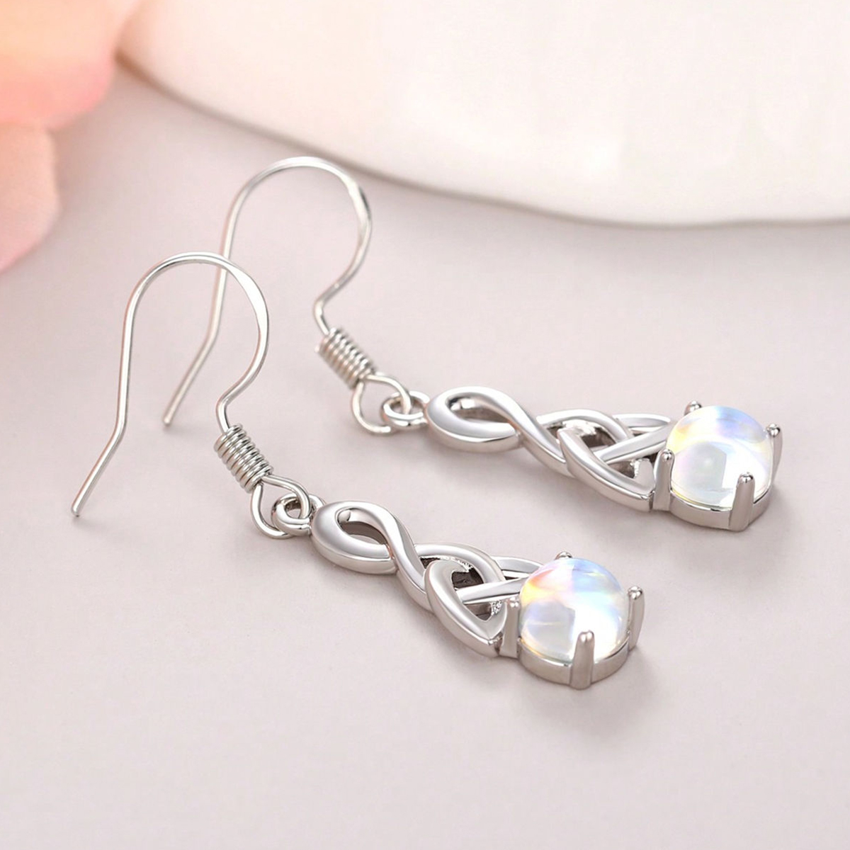 Three-dimensional Geometric Drop Earrings For Women In Copper With White K Plated Water Plating And 0.03µm Thickness 5