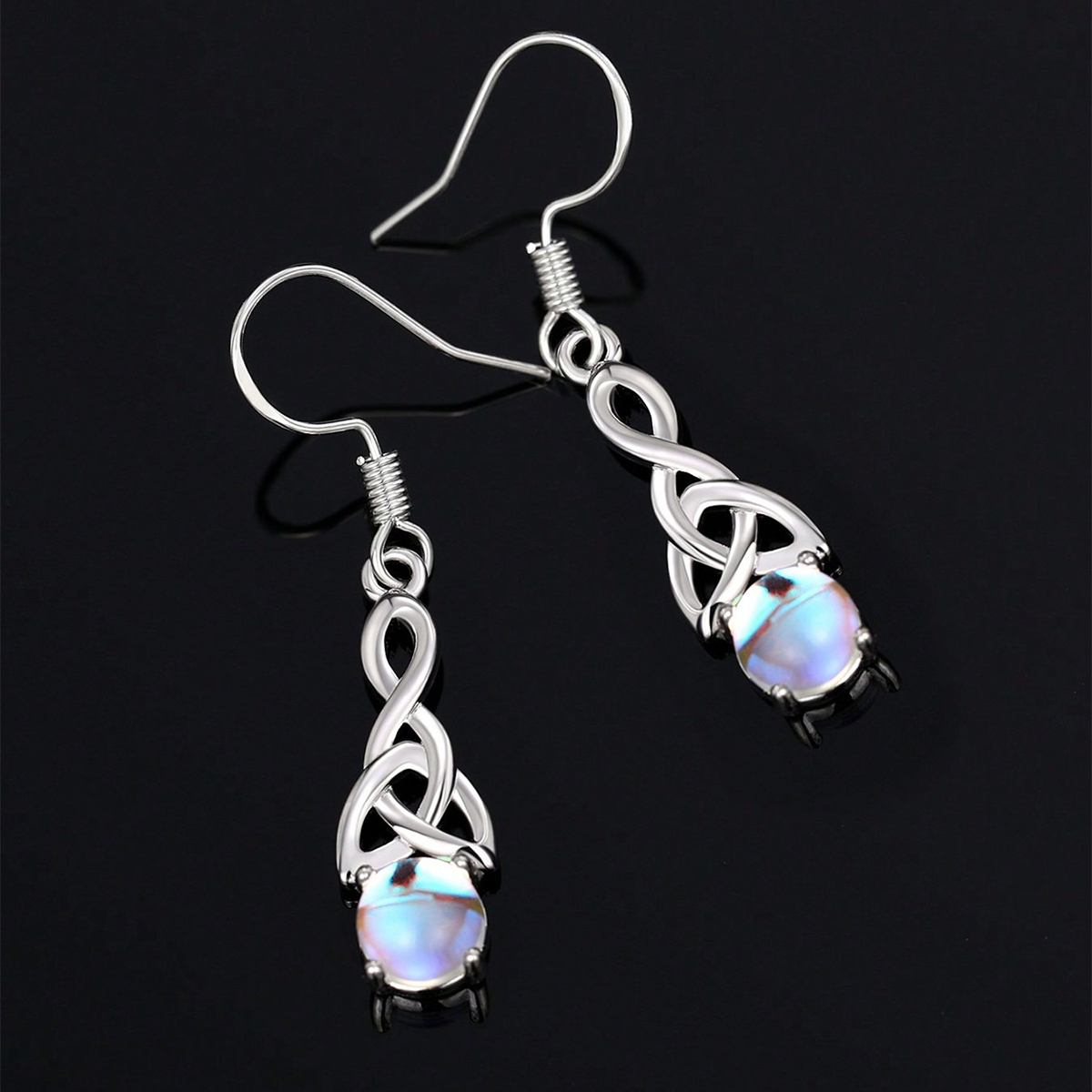 Three-dimensional Geometric Drop Earrings For Women In Copper With White K Plated Water Plating And 0.03µm Thickness 7