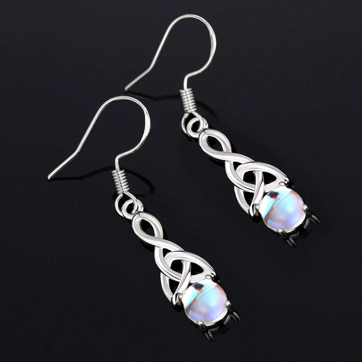 Three-dimensional Geometric Drop Earrings For Women In Copper With White K Plated Water Plating And 0.03µm Thickness 8