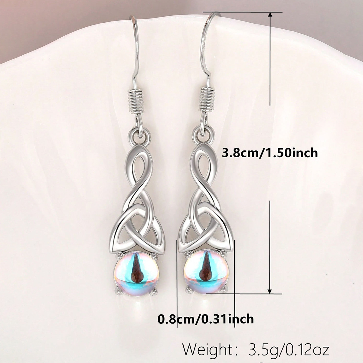Three-dimensional Geometric Drop Earrings For Women In Copper With White K Plated Water Plating And 0.03µm Thickness 9