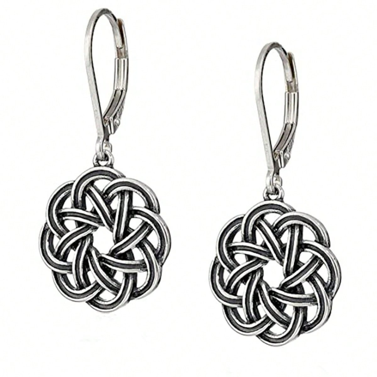 Three-dimensional Geometric Drop Earrings For Women In Copper With White K Plated Water Plating And 0.03µm Thick Coating