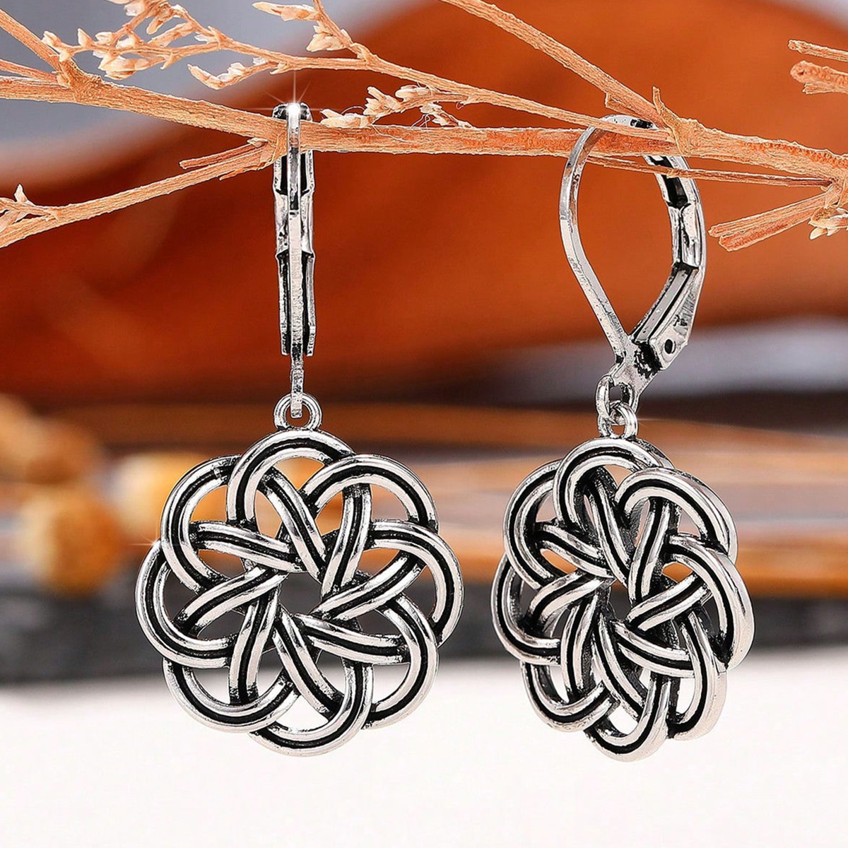 Three-dimensional Geometric Drop Earrings For Women In Copper With White K Plated Water Plating And 0.03µm Thick Coating 5