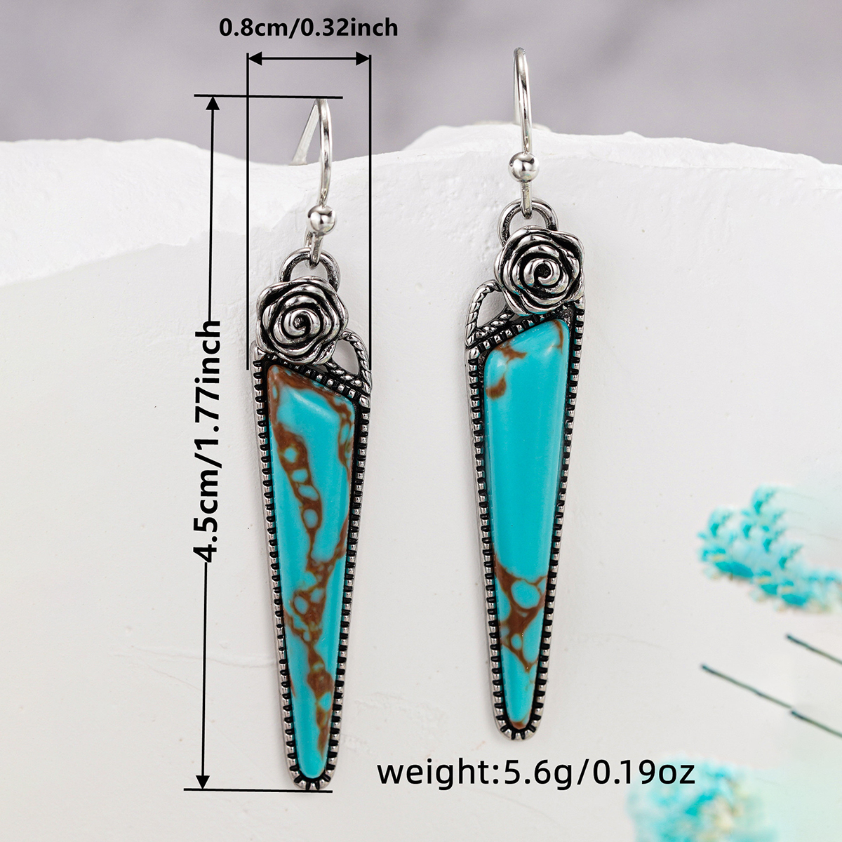 Three-dimensional Geometric Drop Earrings For Women In Copper With White K Plated Water Plating And 0.03µm Coating Thickness 3