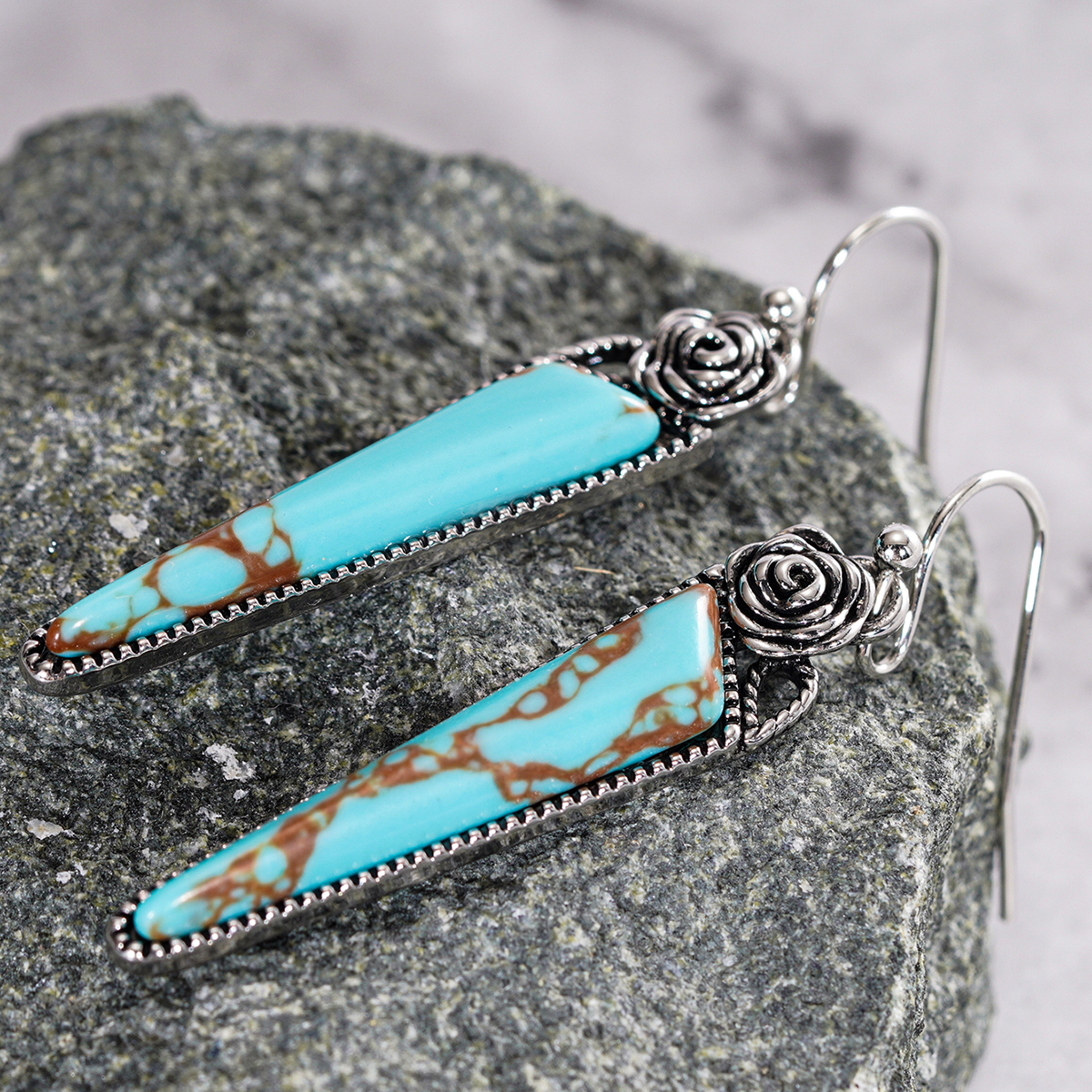 Three-dimensional Geometric Drop Earrings For Women In Copper With White K Plated Water Plating And 0.03µm Coating Thickness 7