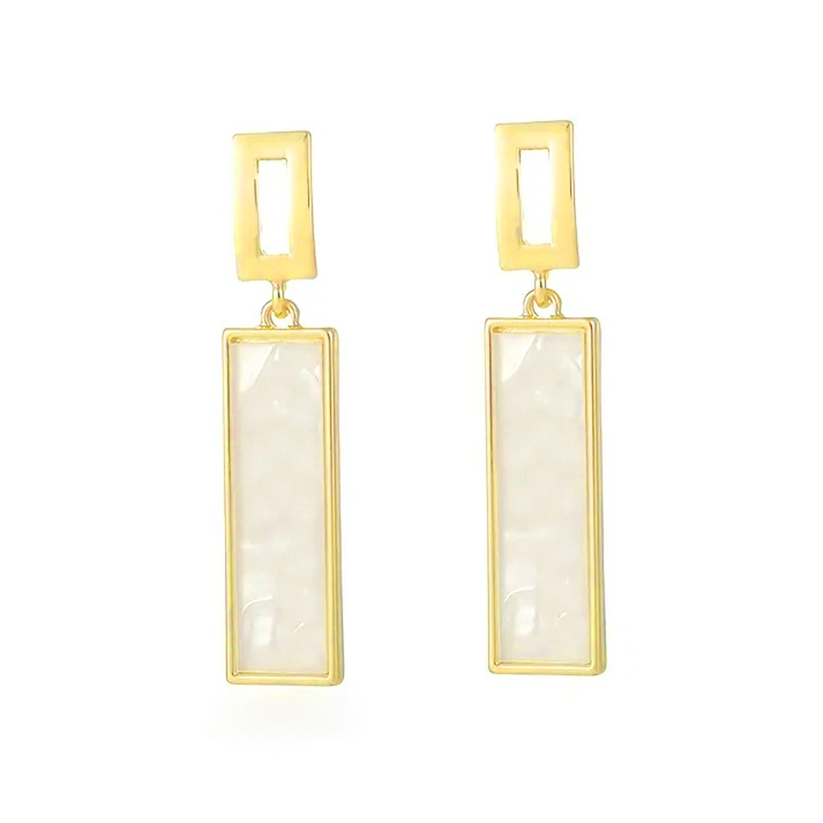 Three-dimensional Geometric Drop Earrings For Women In Copper With KC Golden Water Plating And 0.03µm Thick Coating 2