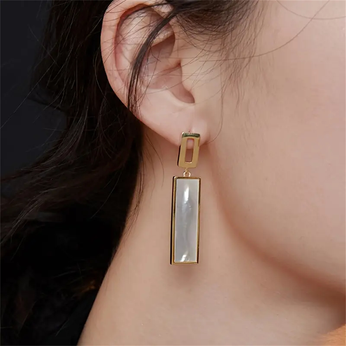 Three-dimensional Geometric Drop Earrings For Women In Copper With KC Golden Water Plating And 0.03µm Thick Coating 6