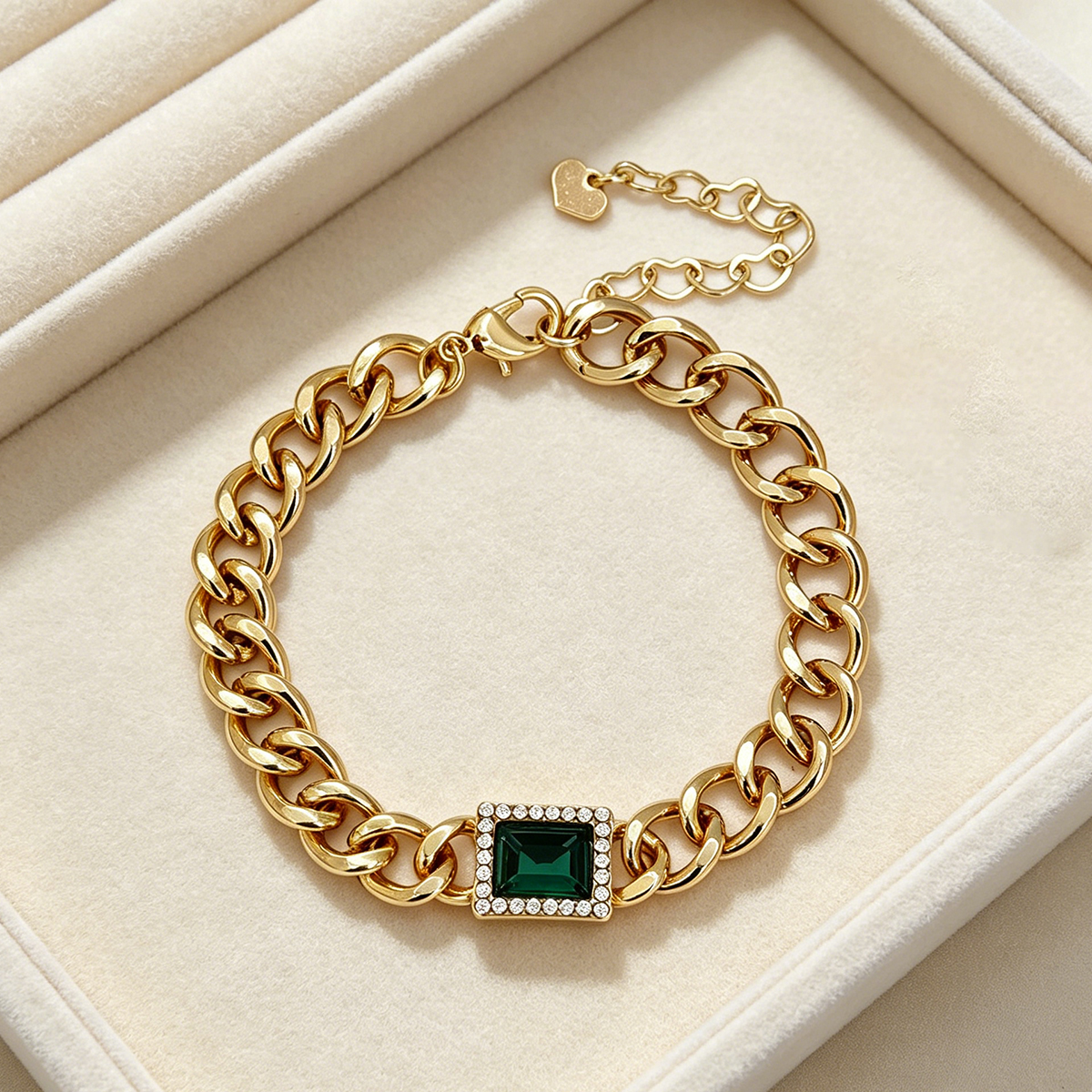 Three-dimensional Geometric Bracelets For Women In Golden Plated Copper With Zircon Inlay, Electroplated Finish 3