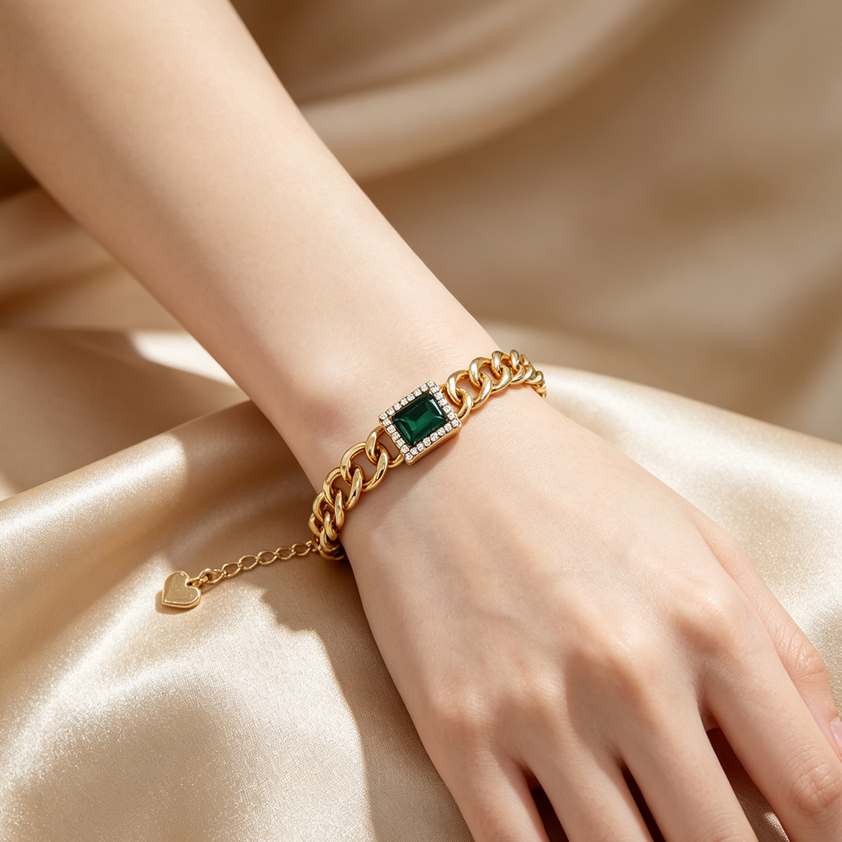 Three-dimensional Geometric Bracelets For Women In Golden Plated Copper With Zircon Inlay, Electroplated Finish 5