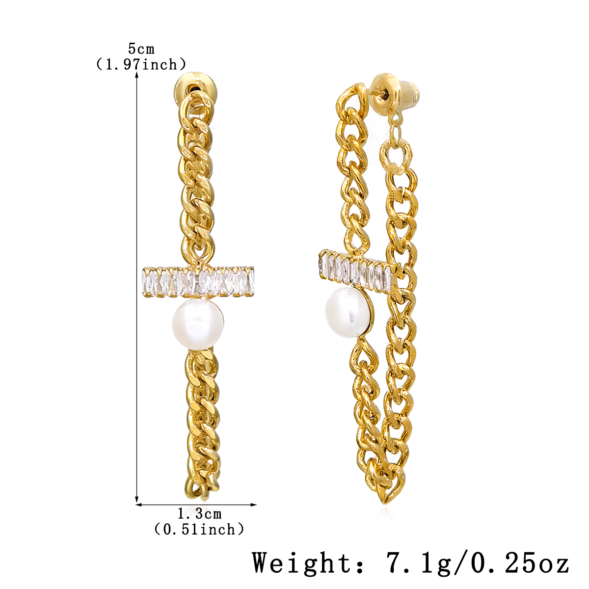Three-dimensional Geometric Stud Earrings For Women, Copper Base With Golden Plated Electroplated Finish And Rhinestone Inlay 2